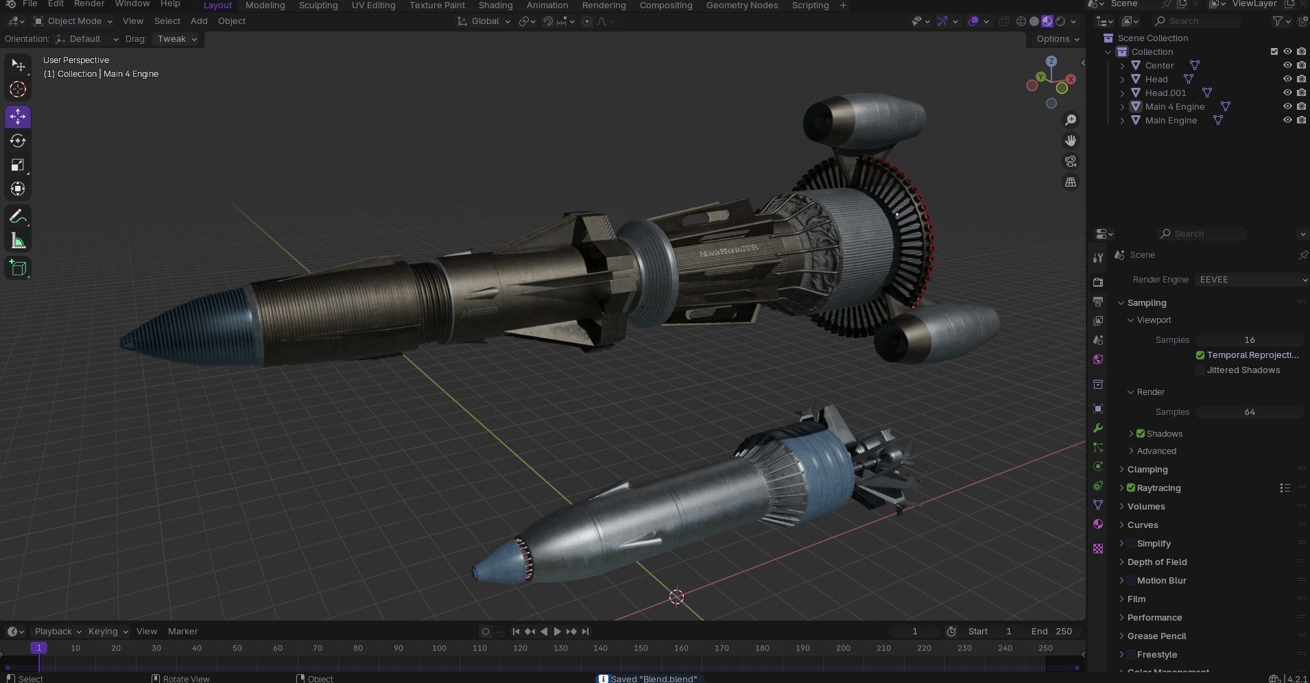 Sci-fi Missile 2 Pack Low-poly 3D model_29