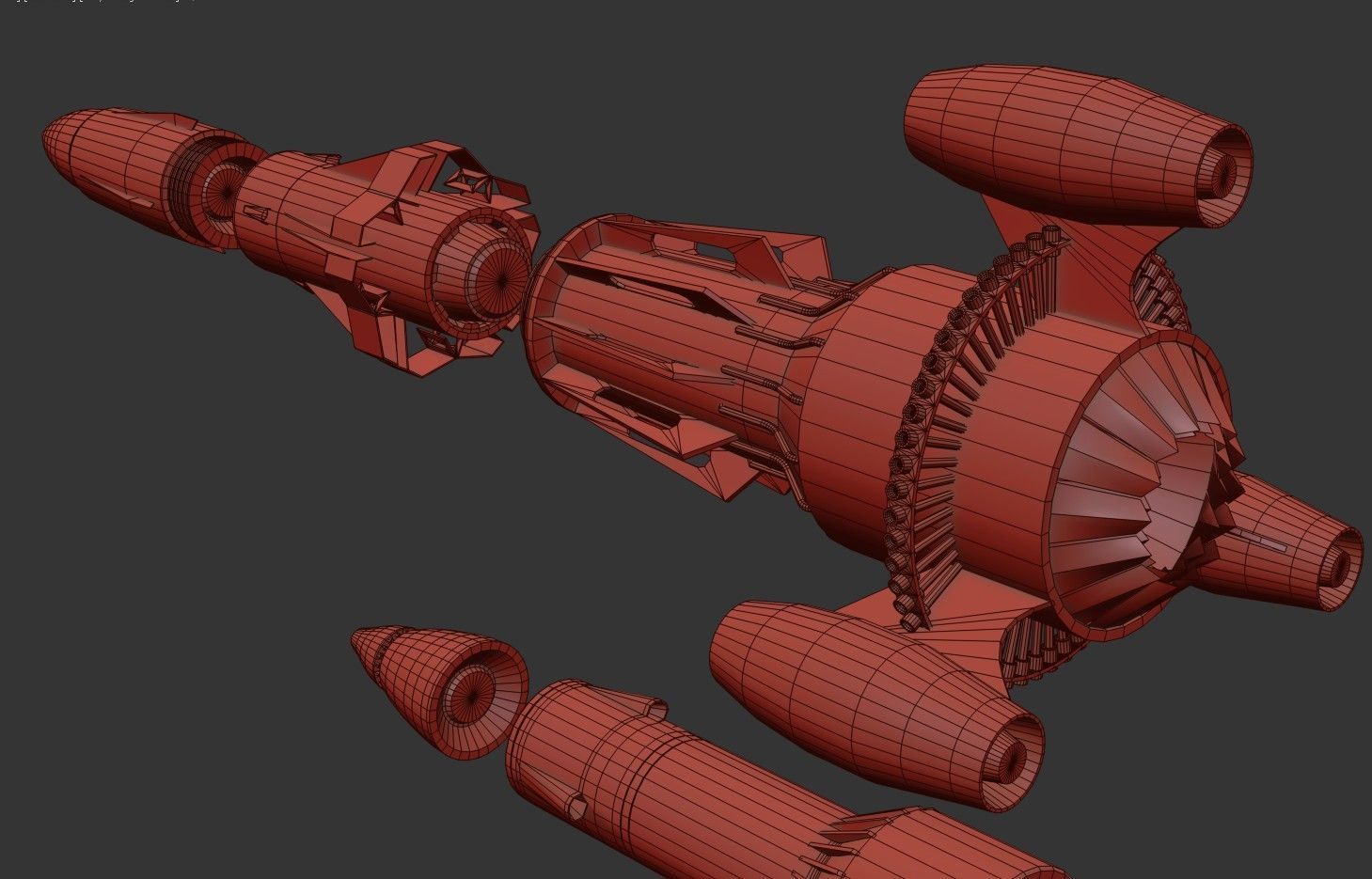 Sci-fi Missile 2 Pack Low-poly 3D model_35