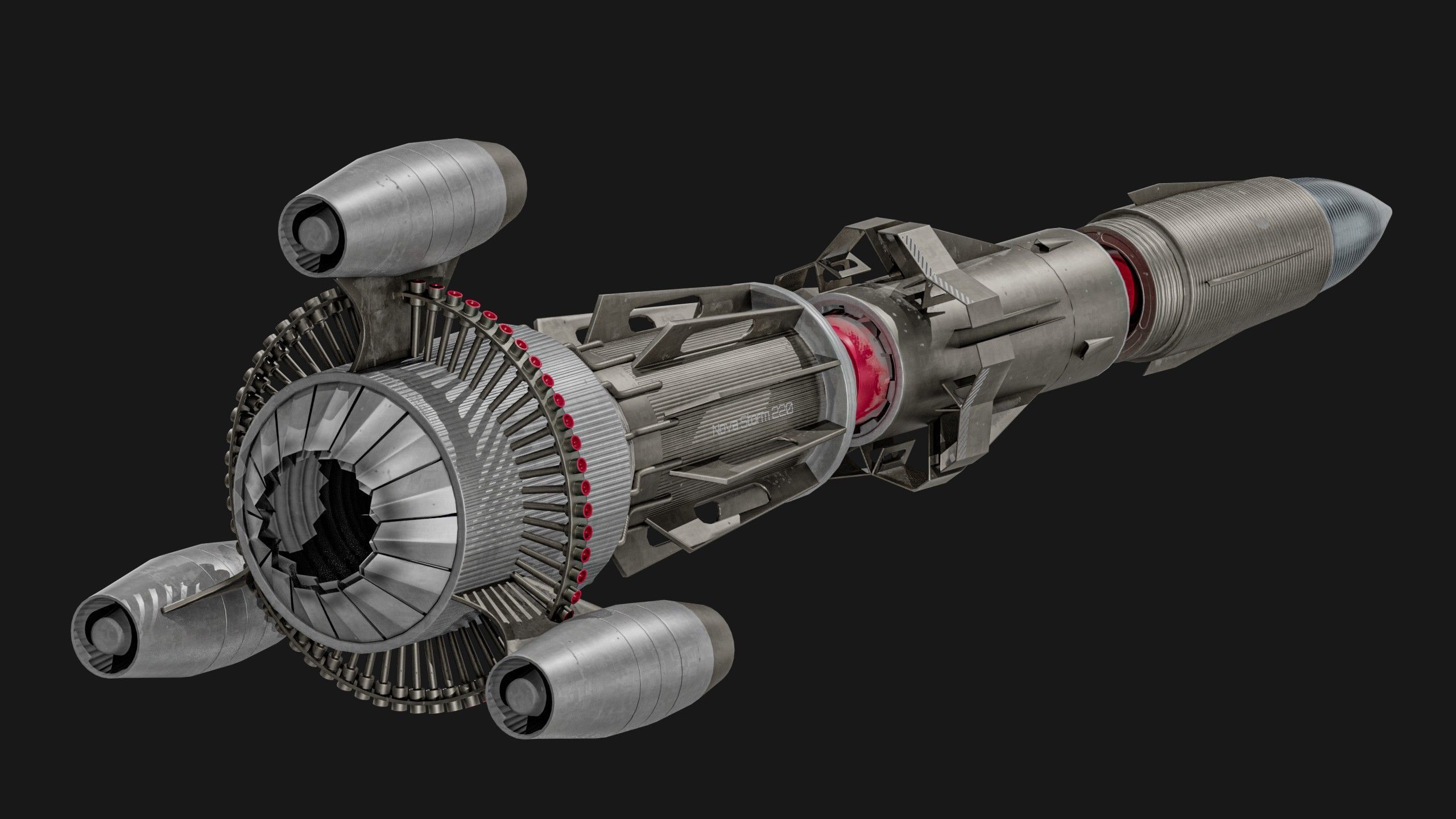 Sci-fi Missile 2 Pack Low-poly 3D model_19