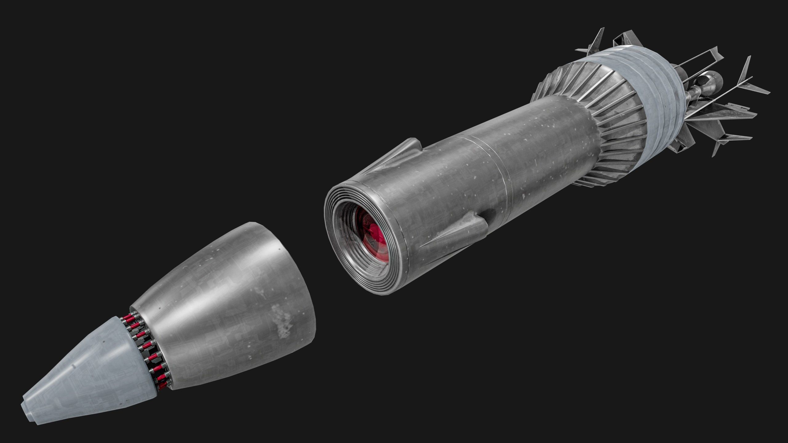 Sci-fi Missile 2 Pack Low-poly 3D model_23