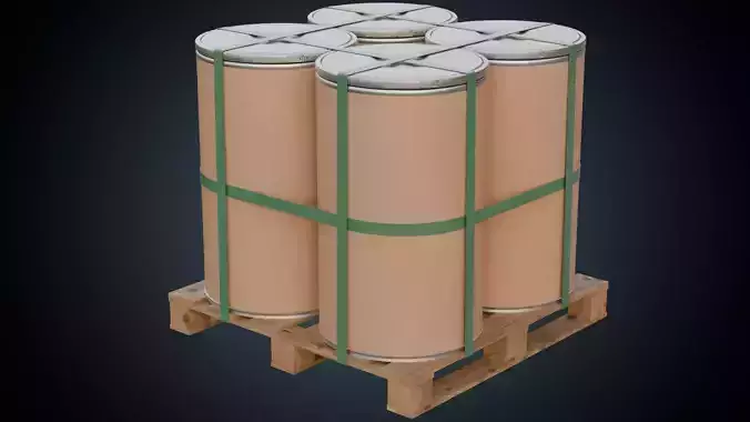 Cardboard Barrel And Pallet 1A