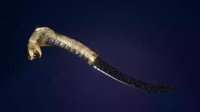 Dagger gold snake Free low-poly 3D model