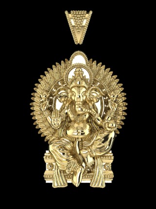 Ganesh pendant  3D print model_3