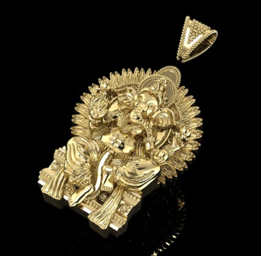 Ganesh pendant  3D print model_2