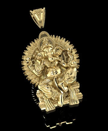 Ganesh pendant  3D print model_1