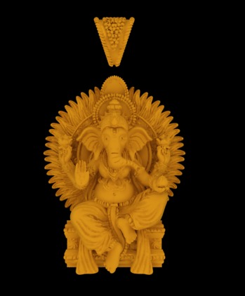 Ganesh pendant  3D print model_5