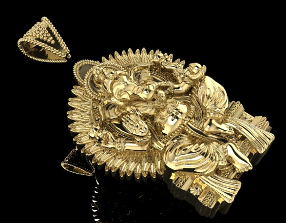 Ganesh pendant  3D print model_4