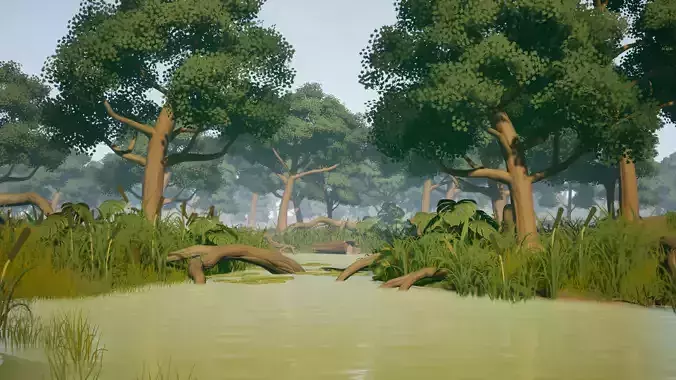 Stylized Environment Series - Swamp Package Low-poly 3D model