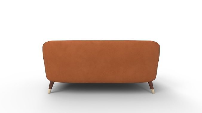 Steffan Wide Velvet Flared Arm Sofa 3D model 3