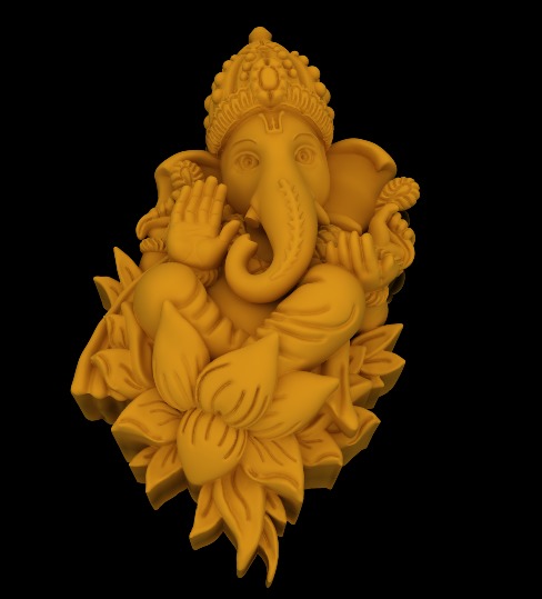 Ganesh Pendant 3D print model_2