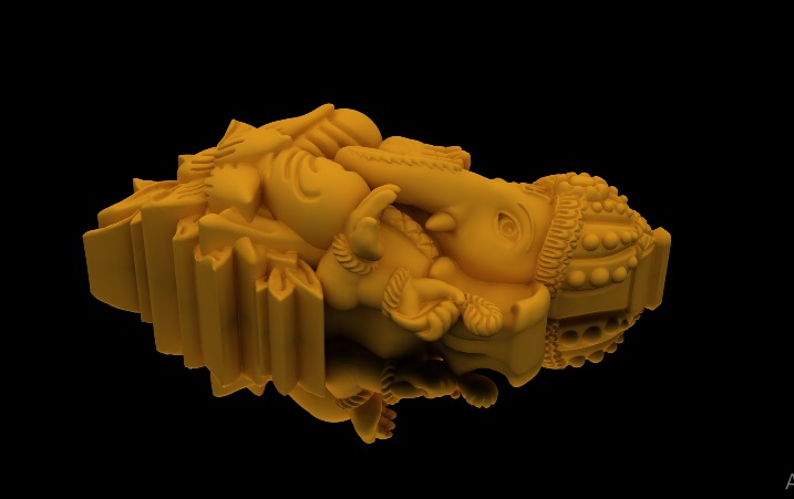 Ganesh Pendant 3D print model_4