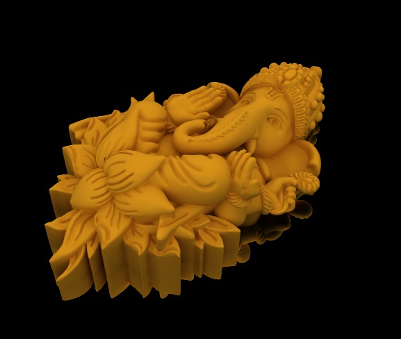 Ganesh Pendant 3D print model_3