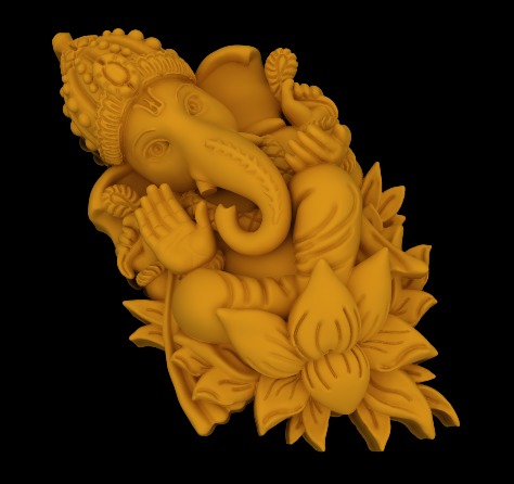 Ganesh Pendant 3D print model_1