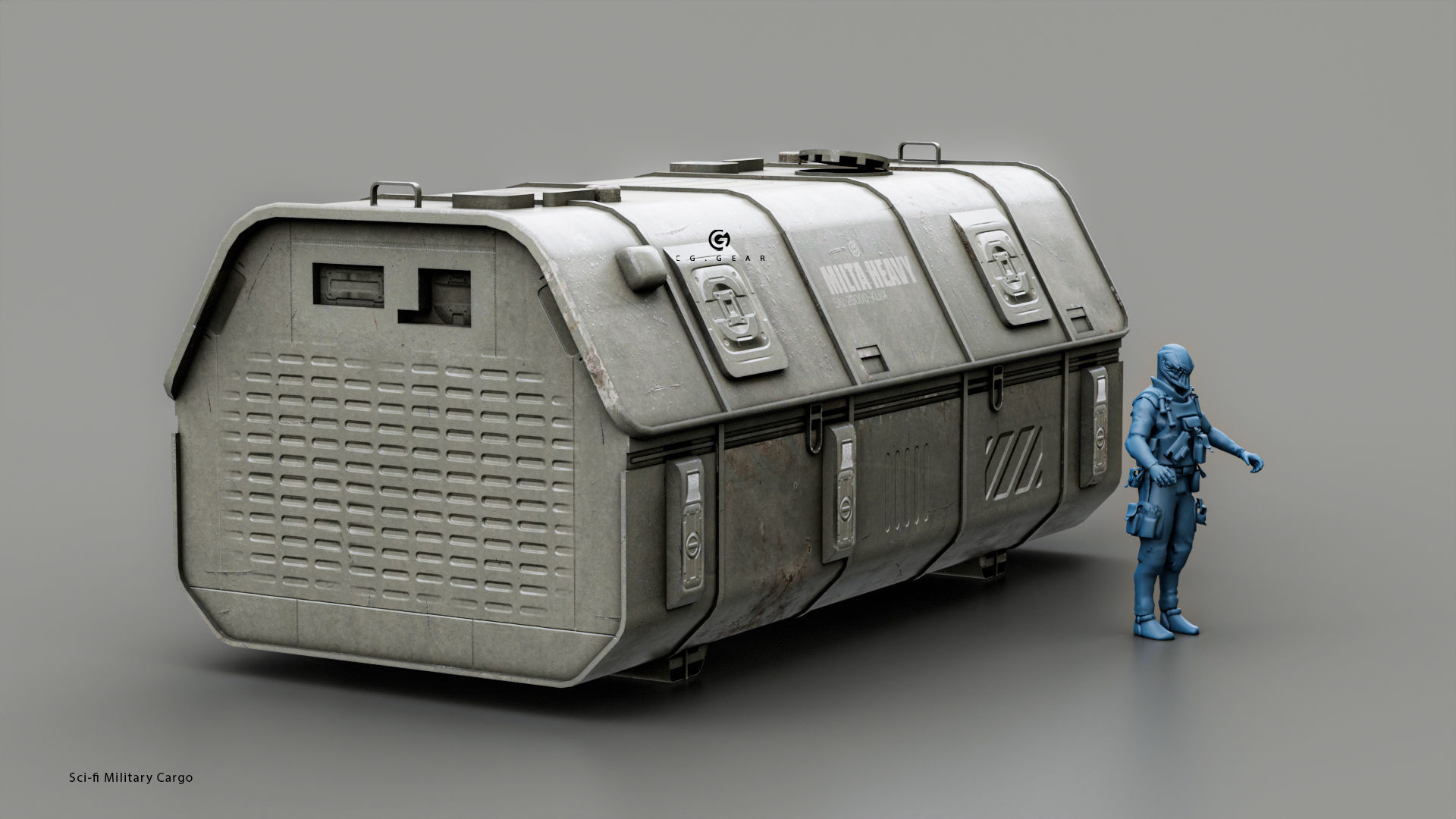 Sci-fi Military cargo Vol 01 Low-poly 3D model_6