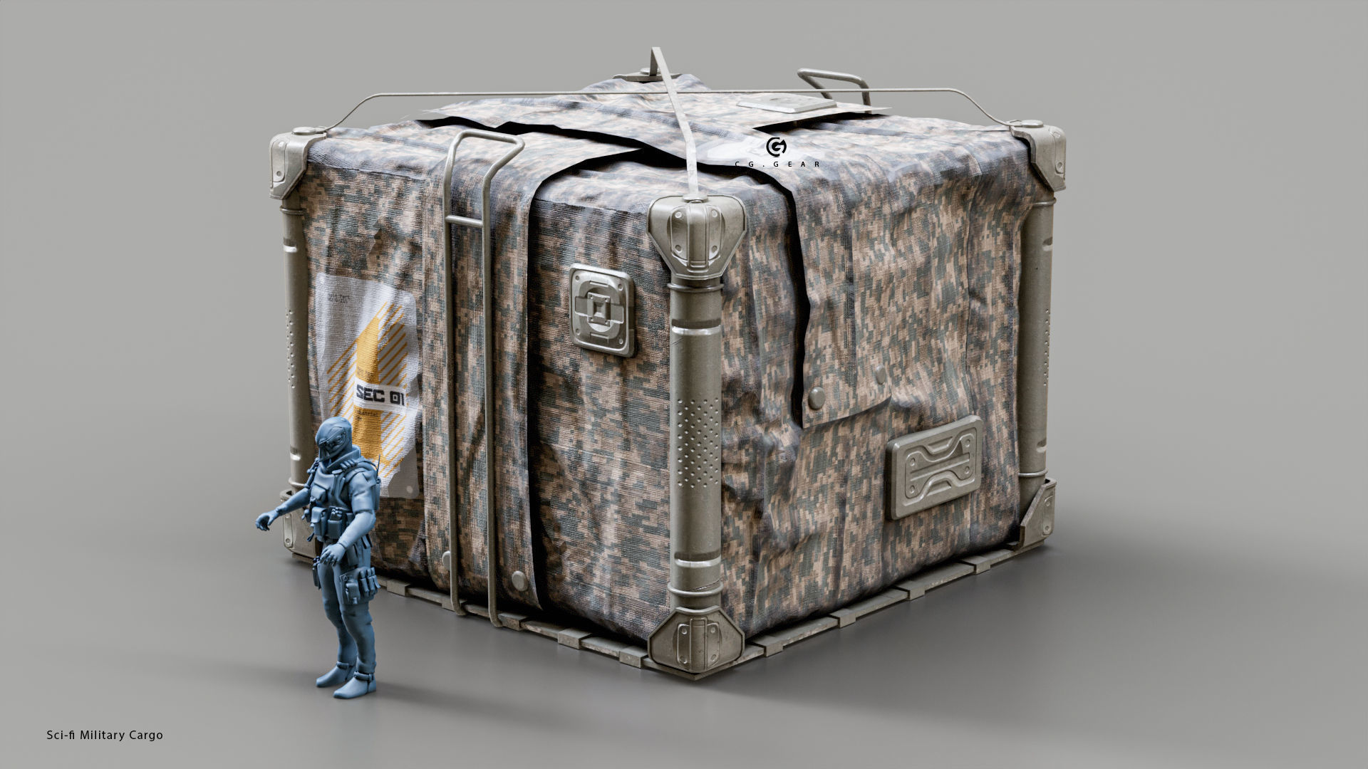 Sci-fi Military cargo Vol 01 Low-poly 3D model_12