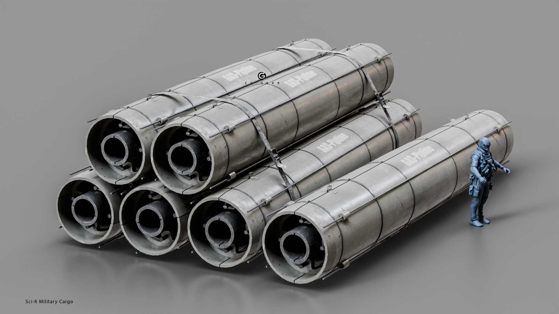 Sci-fi Military cargo Vol 01 Low-poly 3D model_9