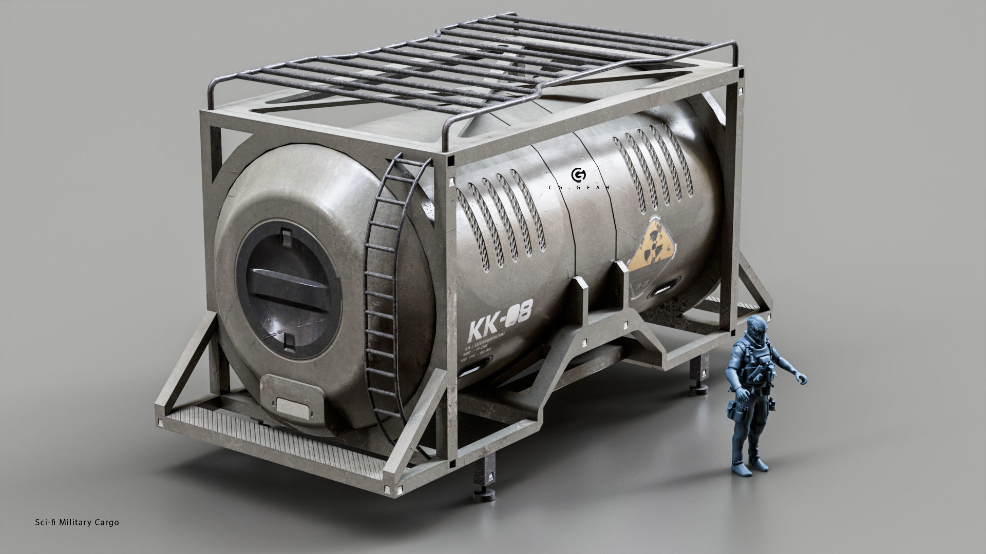 Sci-fi Military cargo Vol 01 Low-poly 3D model_13