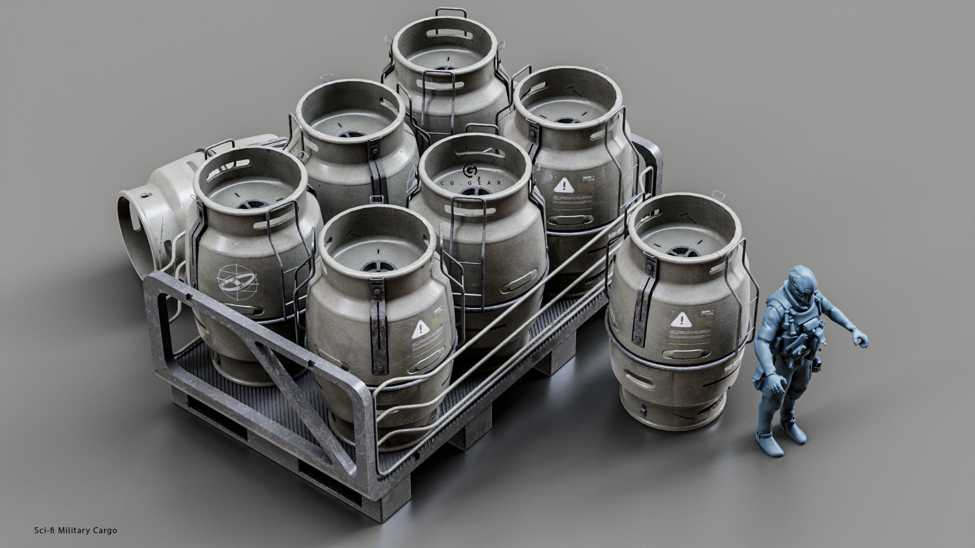 Sci-fi Military cargo Vol 01 Low-poly 3D model_8