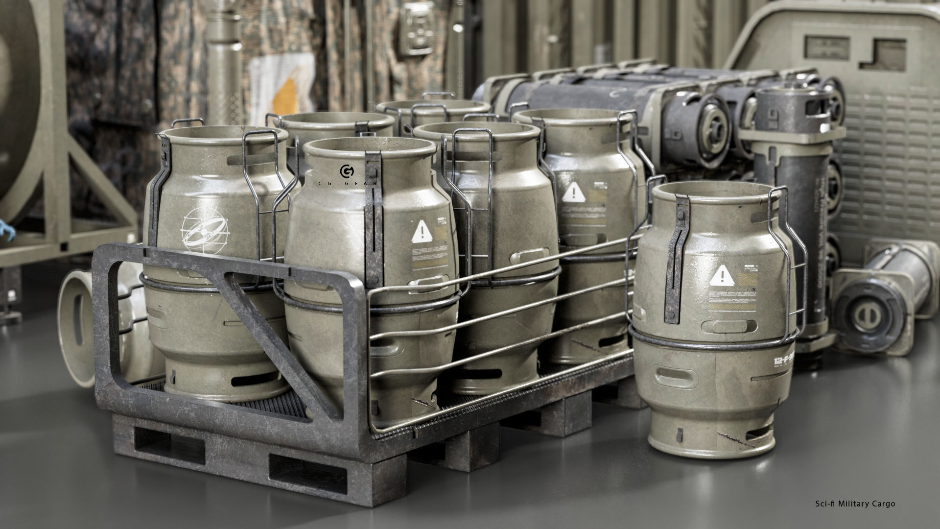 Sci-fi Military cargo Vol 01 Low-poly 3D model_3