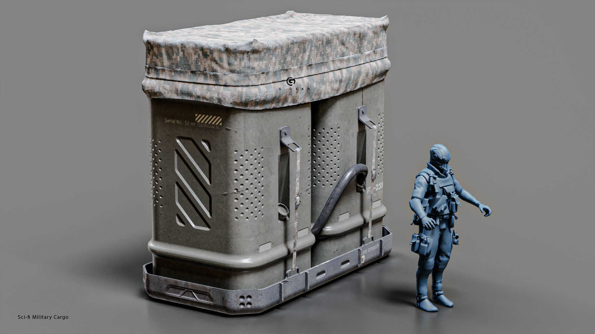 Sci-fi Military cargo Vol 01 Low-poly 3D model_5
