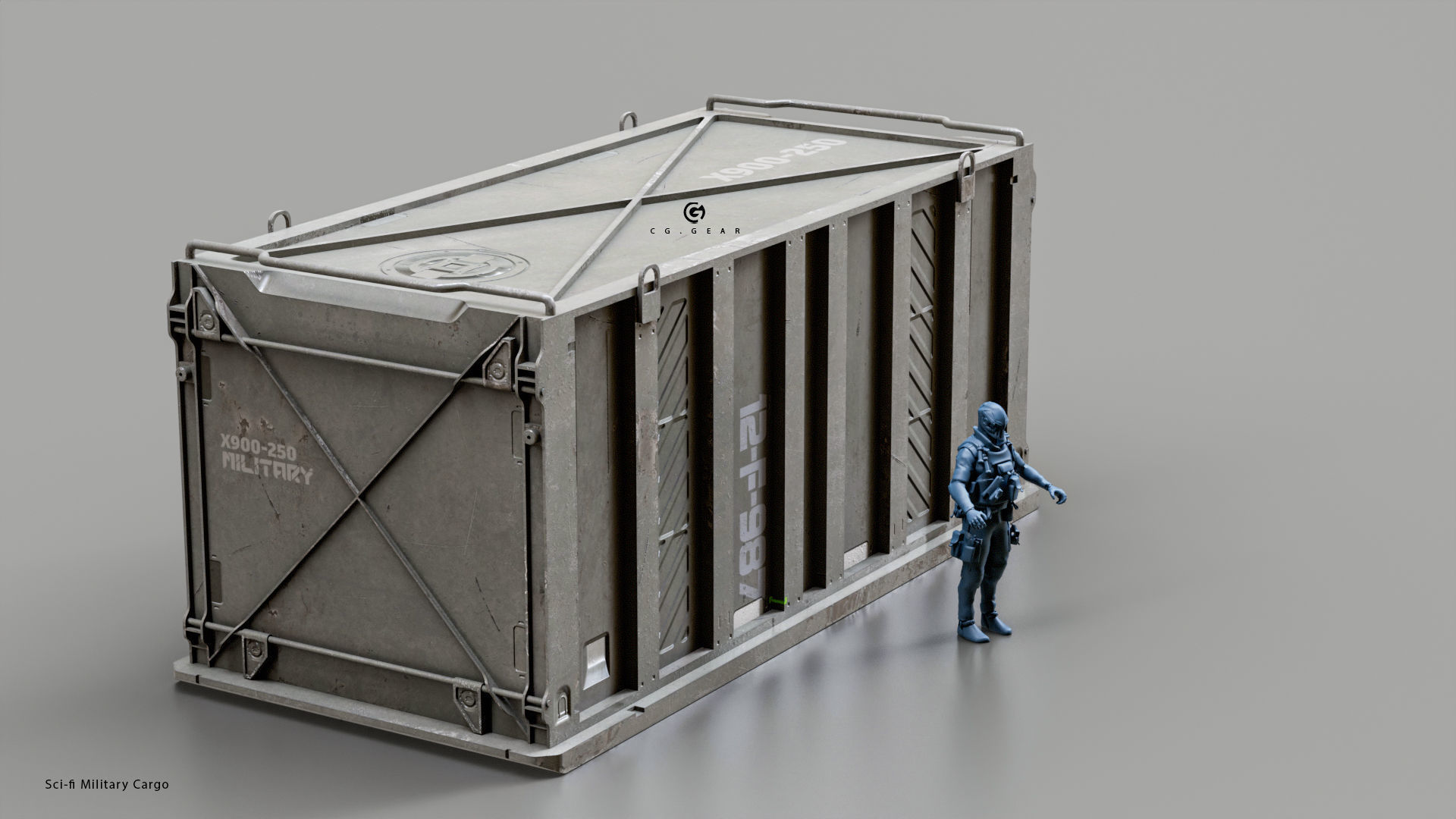 Sci-fi Military cargo Vol 01 Low-poly 3D model_11