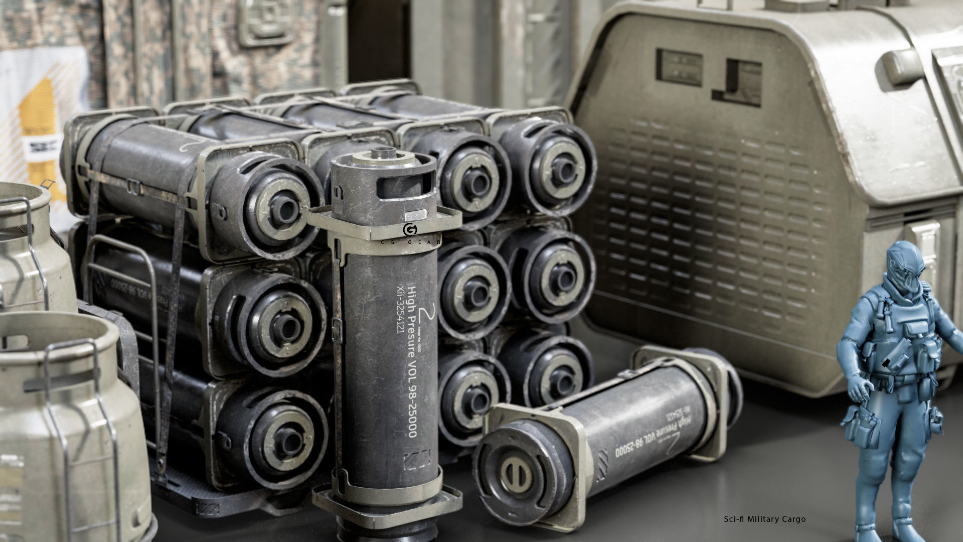 Sci-fi Military cargo Vol 01 Low-poly 3D model_1