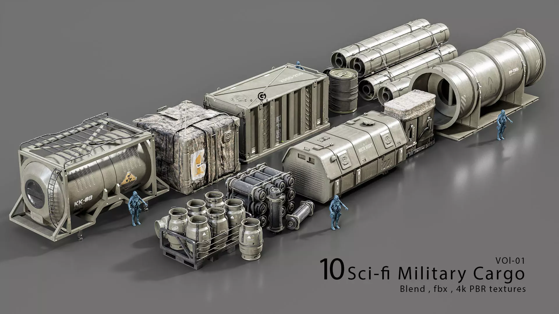 Sci-fi Military cargo Vol 01 Low-poly 3D model_0