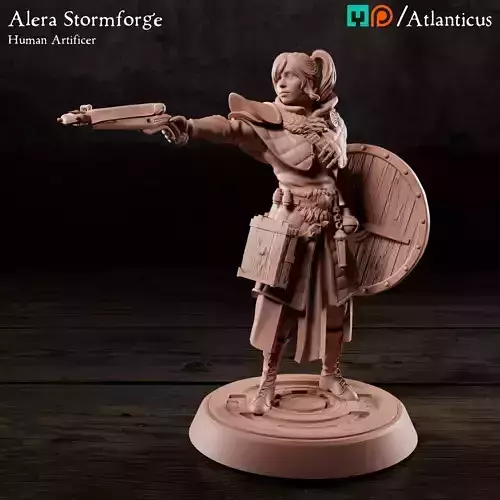 Female Human Artificer - Alera Stormforge - Hand Crossbow 3D print model