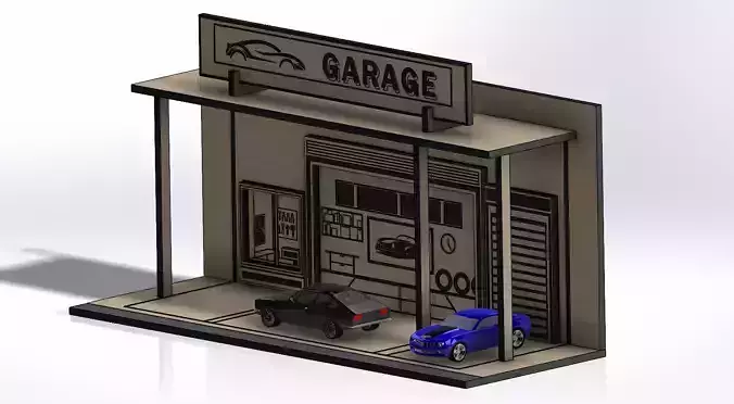 laser cut garage model 3D print model