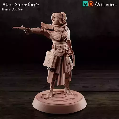 Female Human Artificer - Alera Stormforge - Pistols 3D print model