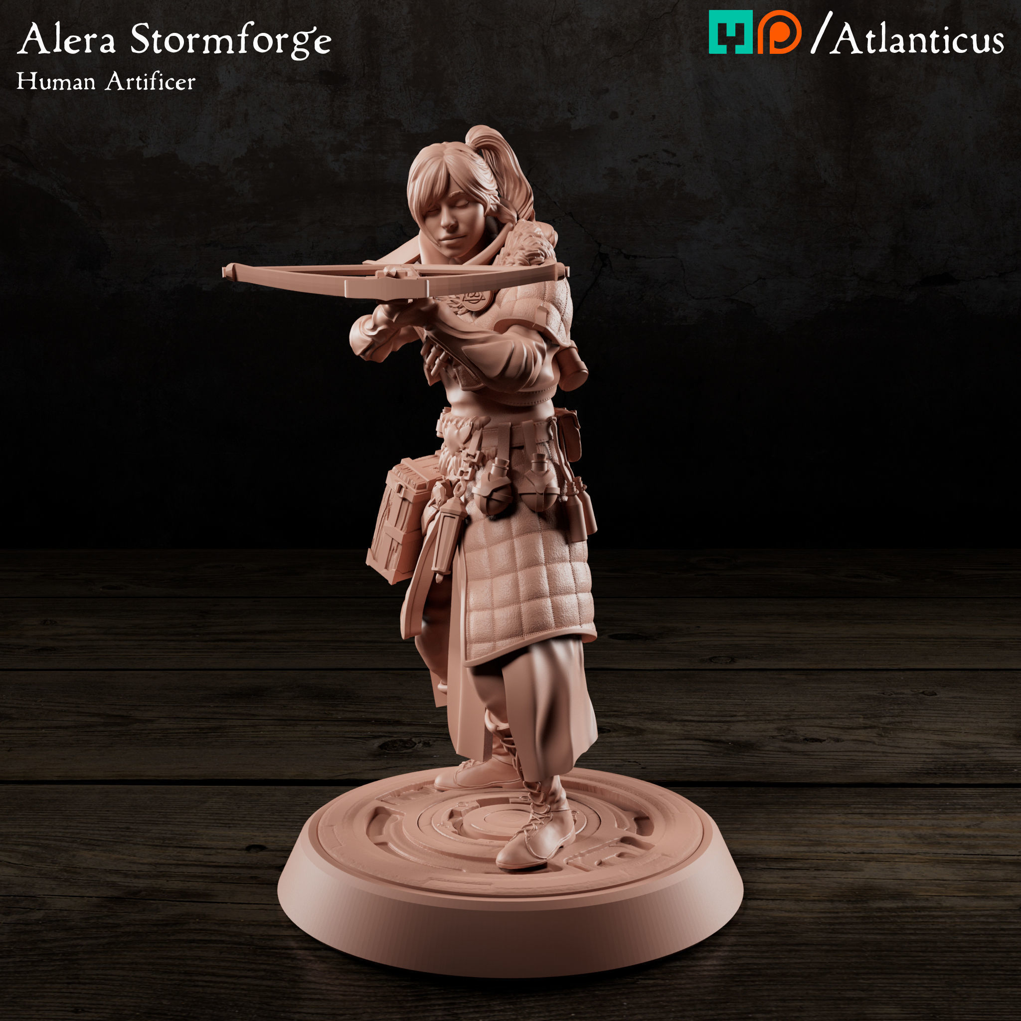 Female Human Artificer - Alera Stormforge - Light Crossbow 3D print model_7