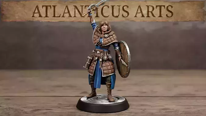 Female Human Artificer - Alera Stormforge - Sword and Shield