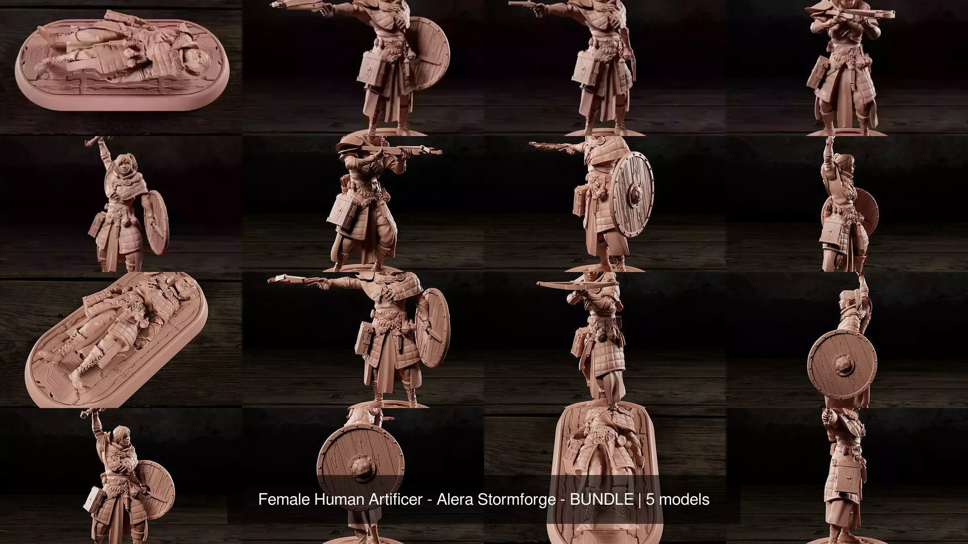 Female Human Artificer - Alera Stormforge - BUNDLE 3D Model Collection_1