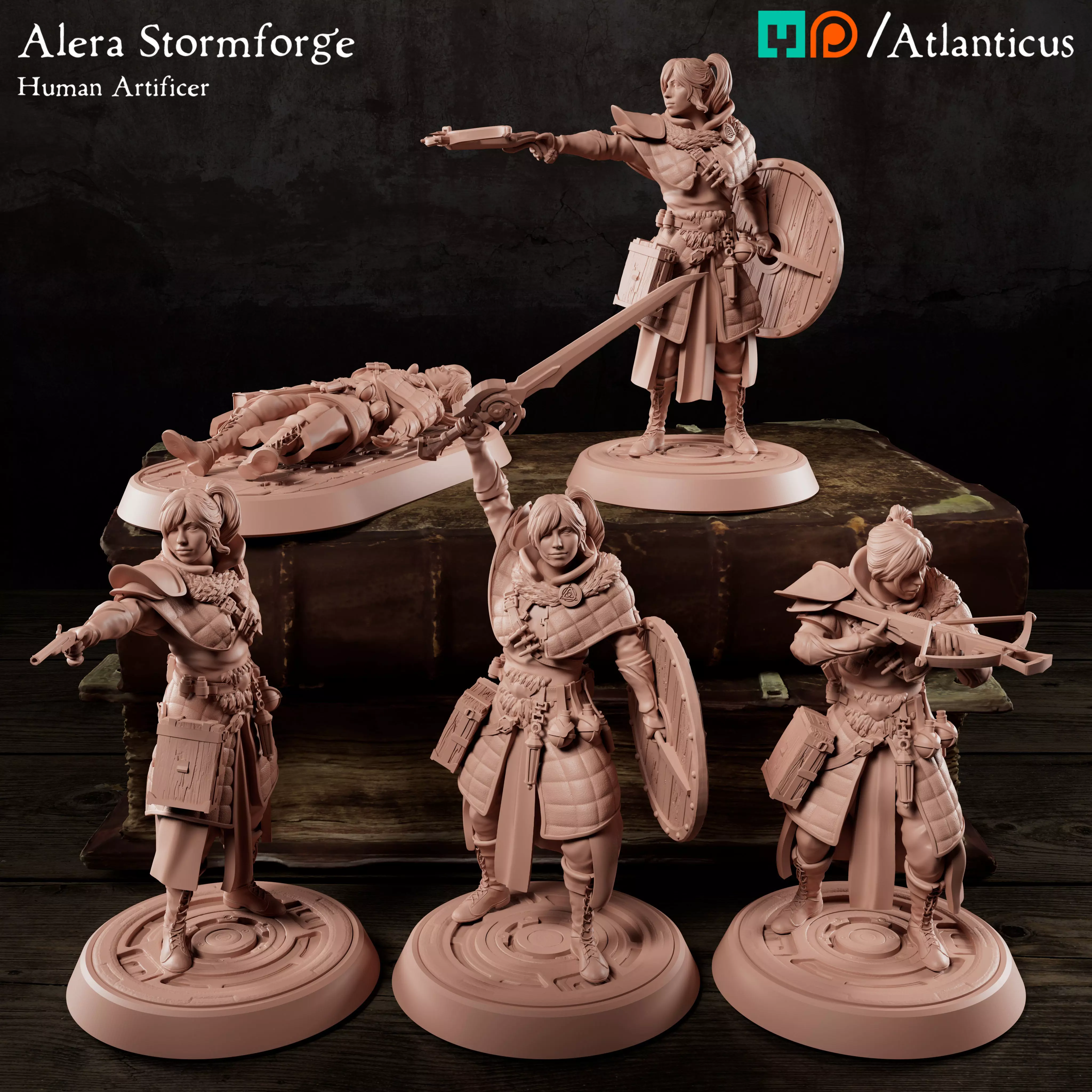 Female Human Artificer - Alera Stormforge - BUNDLE 3D Model Collection_0