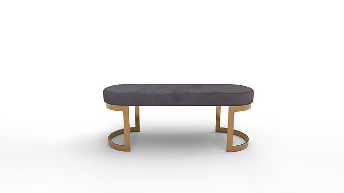 Meridian Furniture Lemar Velvet Bench 3D model 4