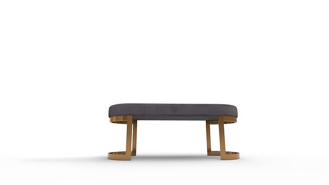 Meridian Furniture Lemar Velvet Bench 3D model 6