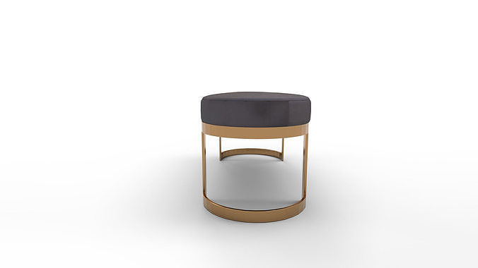 Meridian Furniture Lemar Velvet Bench 3D model 5