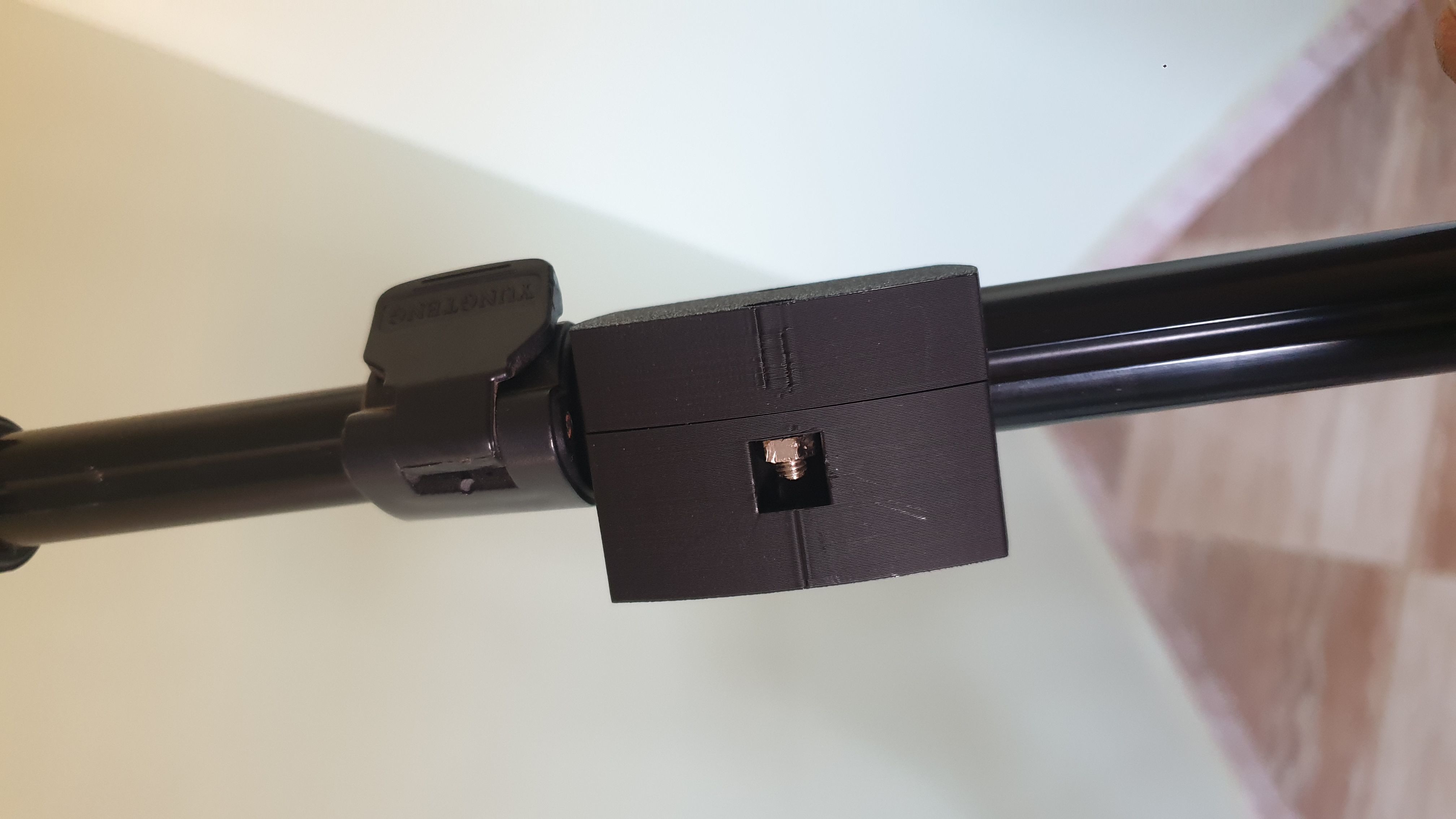 Tripod to selfie stick adapter or joiner for overhead recording  3D print model_12
