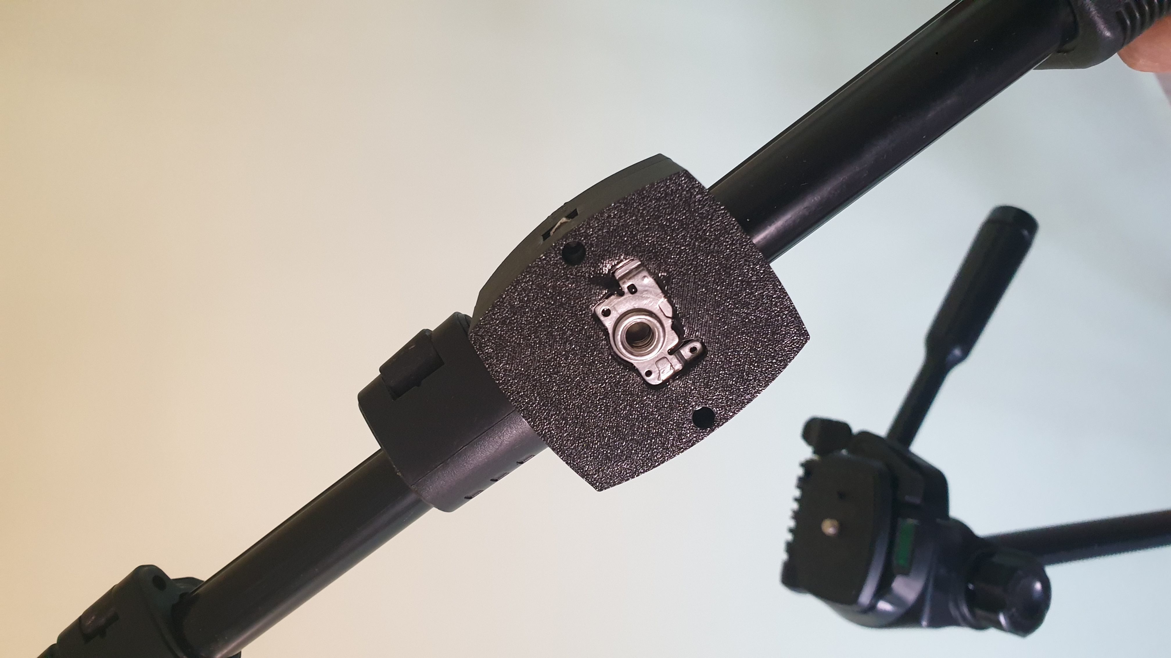 Tripod to selfie stick adapter or joiner for overhead recording  3D print model_10