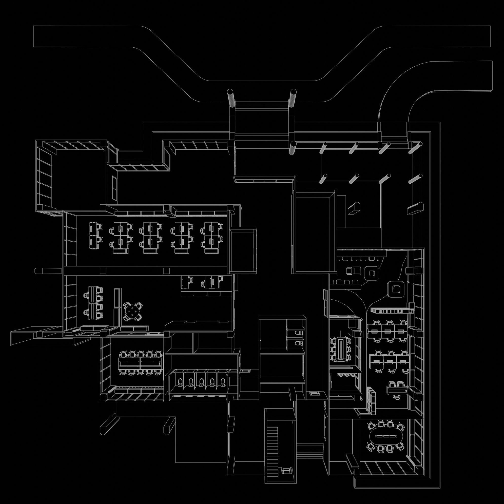 Office plan 24ZZ06 3D model_5