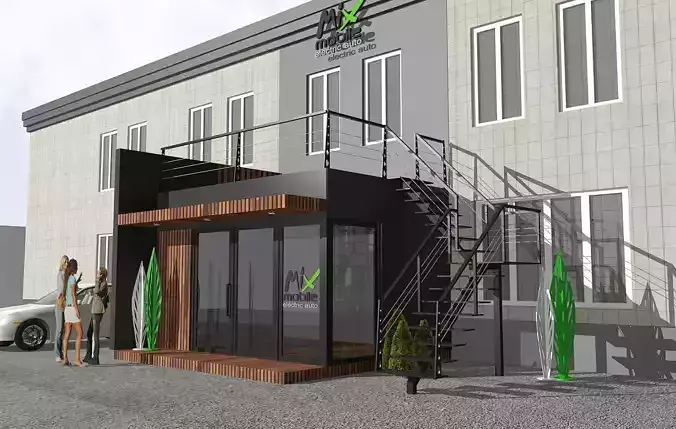 mini office with coffee shop