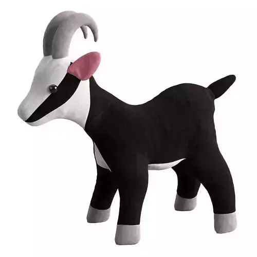 Goat toy black-white Low-poly 3D model