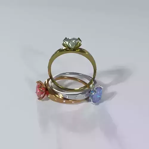 three rings 3D 3D print model