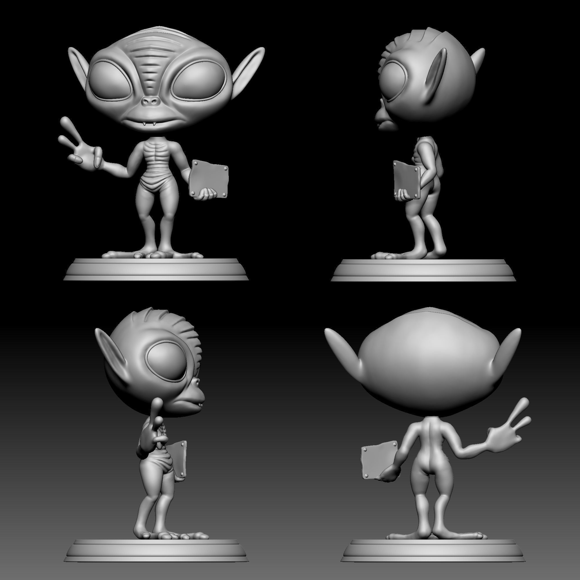 Alien Statue - 010 3D print model_9