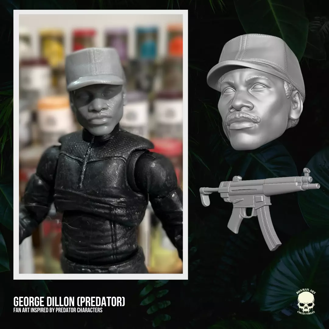 Dillon Predator fan art 3D printable Files For Action Figures 3D print model
