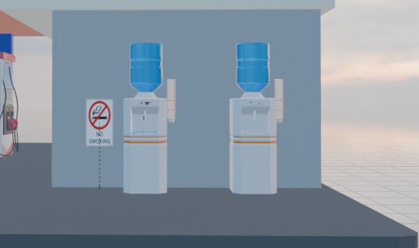 Gas Station  Low-poly 3D model_1