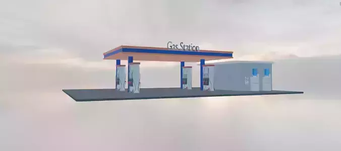 Gas Station  Low-poly 3D model Gas Station  Low-poly 3D model