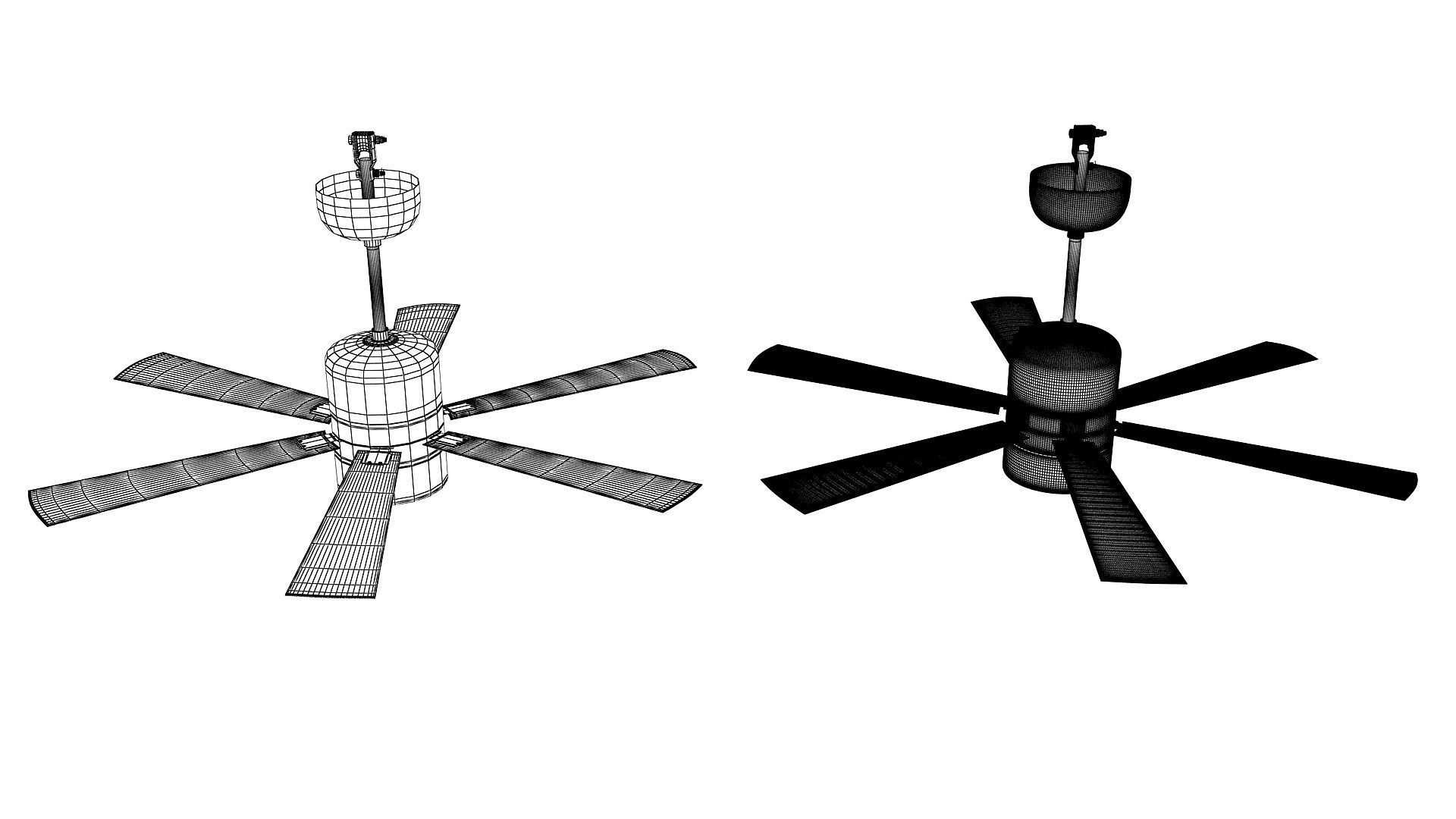Ceiling Fan Low-poly 3D model_8