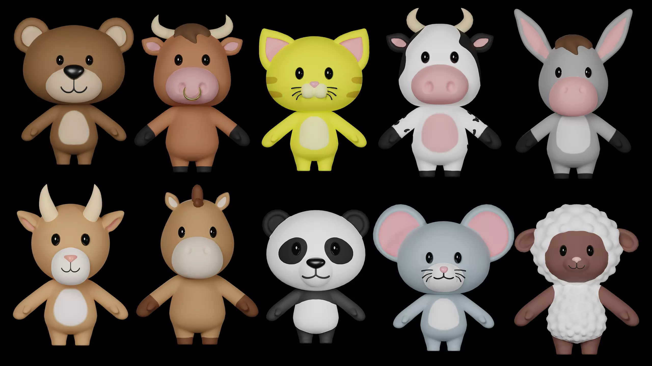 Cartoon 3D Animal Pack Vol 02 Low-poly 3D model Low-poly 3D model_0