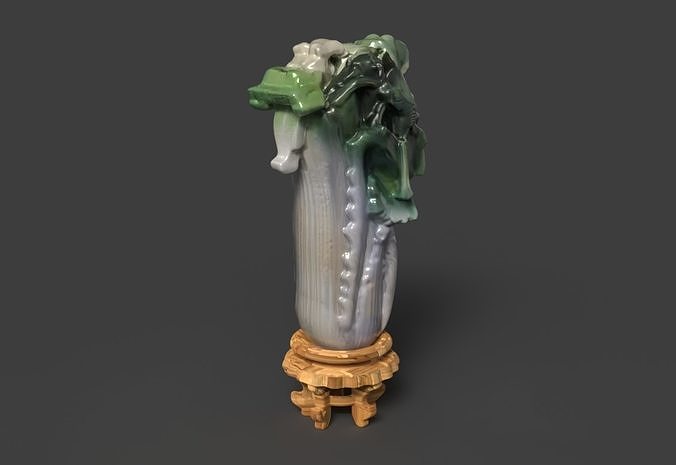 Chinese  jadelite cabbage figure  Low-poly 3D model